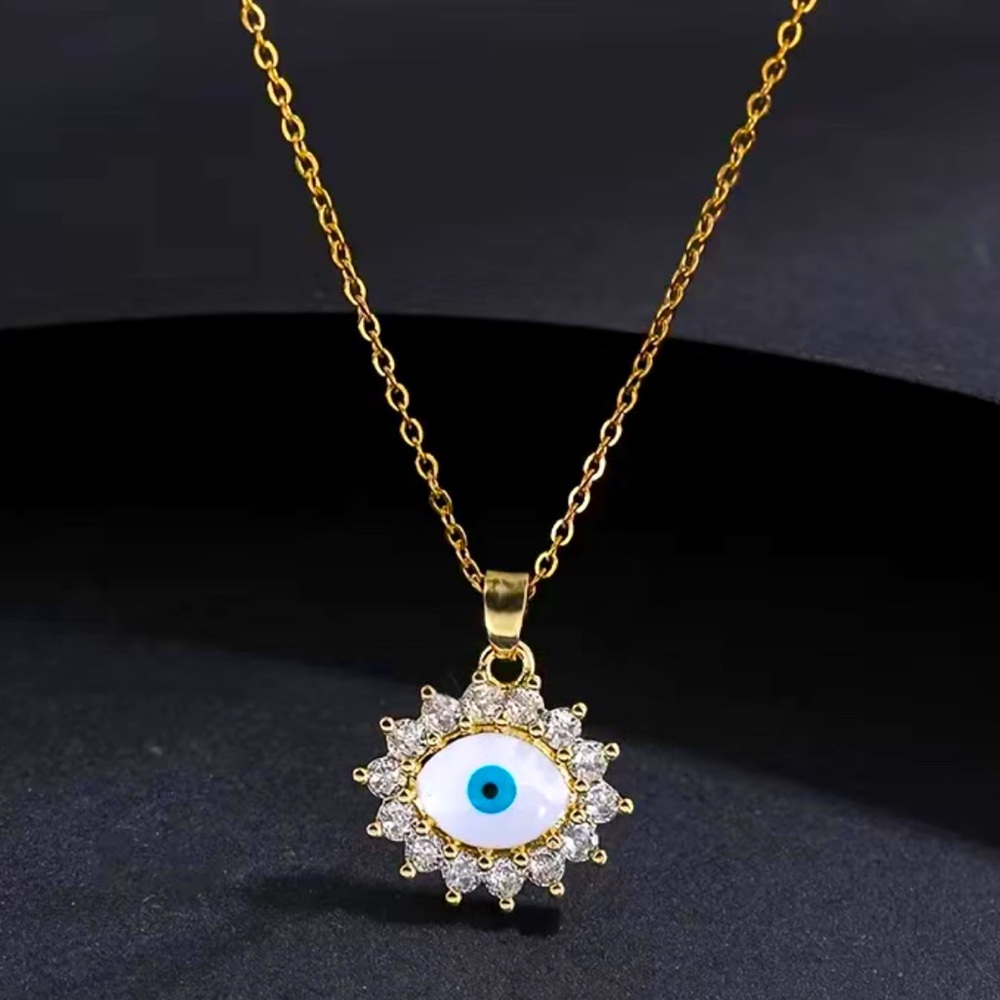 SALE⬇️🤍Devil's Eye French Oil Drip Pendant